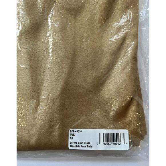 Show Me Your Mumu Verona Cowl Bridesmaid Slip Dress True Gold Luxe NWT$168 XS - Picture 8 of 8